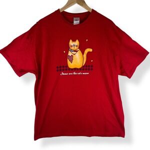 Tennessee River Graphic Cat T Shirt Size XL Whimsical Granny Core Mom Gift VTG